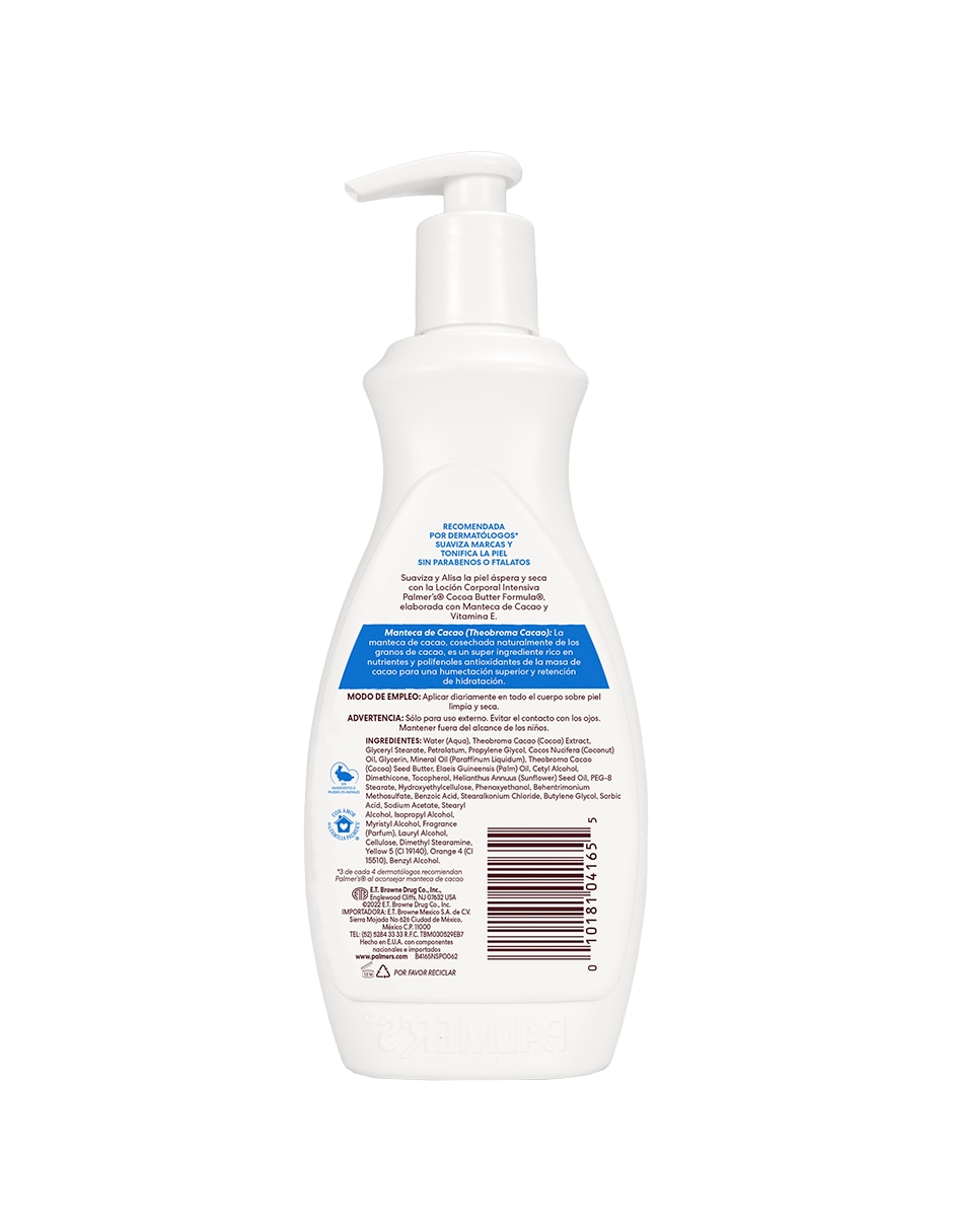 Crema para cuerpo recomendada para calmar y aliviar la piel de día Palmer'S para todo tipo piel